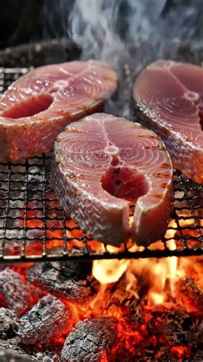 CRISPY Tuna Fish Fry on Coal Fire | Traditional Outdoor Cooking for Seafood Lovers #food #fish