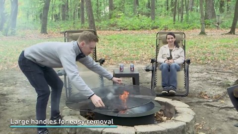 Sunnydaze 40 in. Fire Pit Cooking Grate in Black SM-P40-INV - The Home Depot