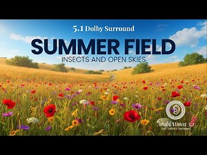 Summer Field - Insects and Open Skies I 3 Hour Black Screen I 5.1 Surround Nature Ambience