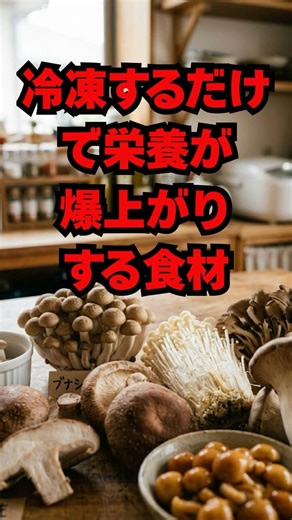 【栄養価爆上げ】冷凍するだけで栄養が爆上がりする食材 #キノコ #脂肪 #節約