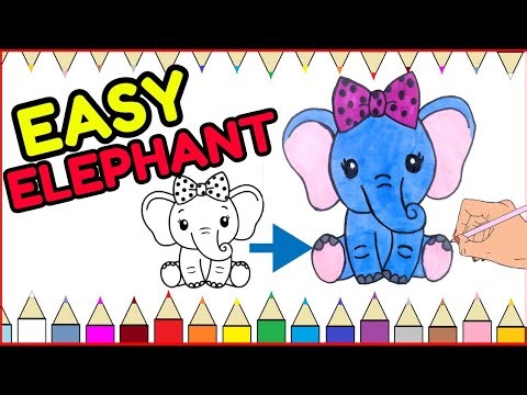 Cute Baby Elephant Drawing Step by Step | Easy Drawing for Kids 🐘 | Kiddy Crayon Arts