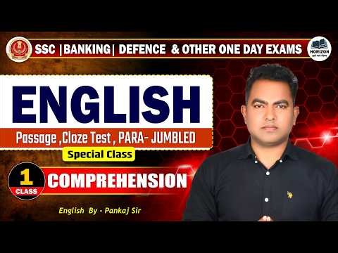SSC Exam 2025-26 Comprehension || Class (1) ENGLISH || By Pankaj Pathak #sscmtbatch
