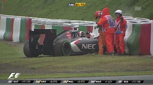 Formel 1: GP Japan, Adrian Sutil mit Crash