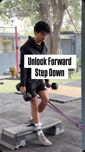 Sidharth Uniyal on Instagram: "If your forward step down feels stuck or painful, don’t force it. Unlock it with the right prep exercises first 👇 The forward step down is powerful in rehab because it trains: • quads to control knee bend • glutes to stabilise the pelvis • calves & ankle to absorb load • tendons to handle slow, controlled stress It teaches your body how to decelerate, not just move. That’s why it’s a key drill for knee, ankle & return-to-sport rehab. Do the basics right, then the 