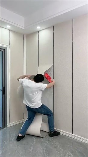 how to install pvc wallpaper on wall install wallpaper on wall #shortvideo #wall #youtubeshorts