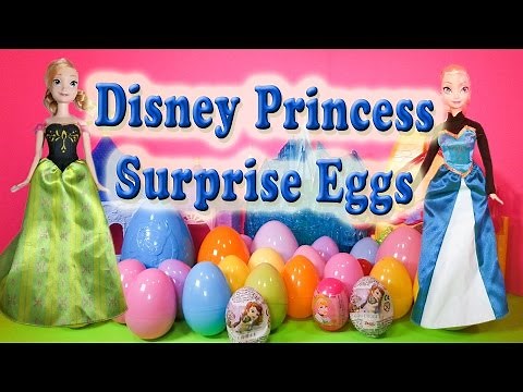 Opening Princess Elsa and Anna Surprise Eggs with the Assistant