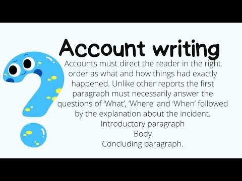 What is an Account Writing? |Format, Objectives | Animated Video.