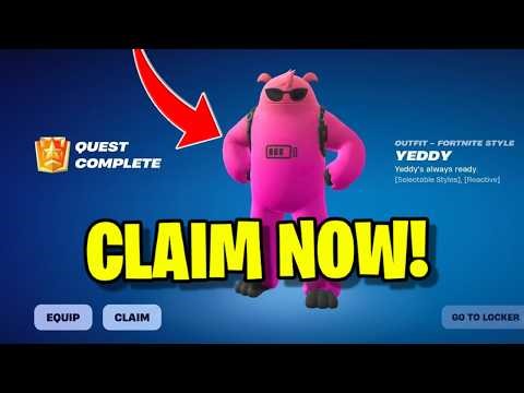How to Complete All YEDDY MOBILE APP QUESTS CHALLENGES in Fortnite! (Unlock Free Yeddy Skin Reward)