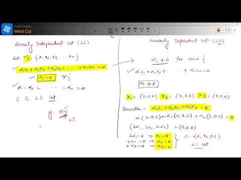 Vector Space L-8 । Linearly Independent and Linearly Dependent set । #linearlyindependentset #LDset