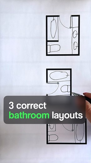 836K views · 2.5K reactions | 3 correct bathroom layouts for...