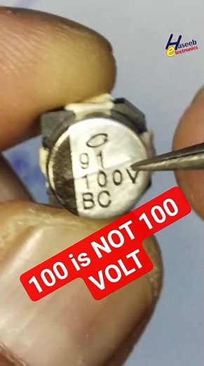 100V is NOT 100 Volts! 🤯 It Means 100µF 35V Capacitor | Electronics Shorts