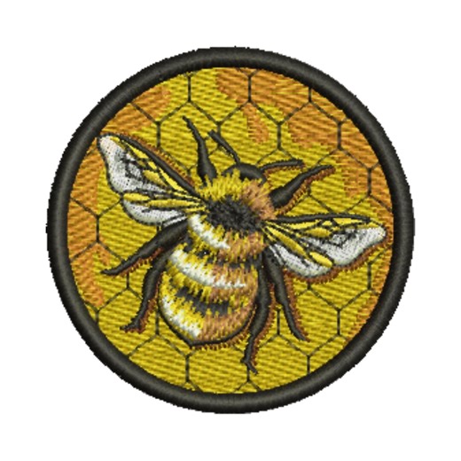 Bee Embroidery Design | Honey Bee Patch With Honeycomb Background | Nature Inspired Machine Embroidery File for Jackets Hats Bags - Etsy
