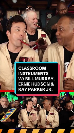 Classroom Instruments: Bill Murray, Ernie Hudson, Ray Parker Jr, Jimmy and @The Roots perform the @Ghostbusters theme song 👻 #FallonTonight #TonightShow #Ghostbusters #BillMurray #ErnieHudson #RayParkerJr #TheRoots #JimmyFallon