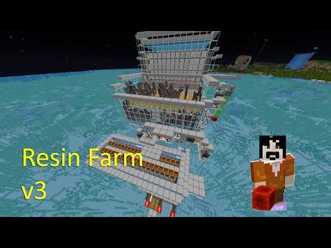 My fastest resin farm yet! 200k clumps/h, 500k clumps/h at night. Minecraft Java SMP 1.21.4+