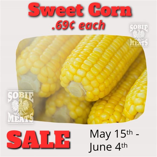 Fresh-picked Sweet Corn is just $0.69 each during Sobie Meats’ May flyer — the perfect sidekick to your next backyard BBQ or weeknight dinner! Crisp, juicy, and loaded with flavor, this farm-fresh corn brings the taste of summer to your table at a price that’s hard to beat. 📅 Sale runs May 15th through June 4th 3450 Remembrance Rd NW sobiemeats.com Sobie Meats — Fresh, Local, and Ready for the Grill. | Sobie Meats