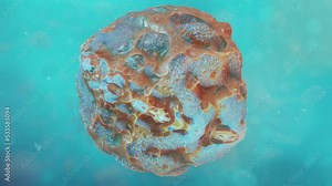 Floating Virus in cellular medium, viral infection detected inside human body, fast camera tracking virus 3d rendering