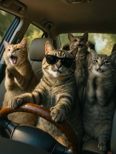 Коти танцюють під Рікі тікі