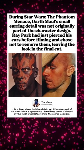 Darth Maul’s earring was never planned