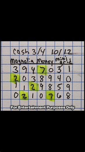 Cash 3 Pick 3 Cash 4 Pick 4 Mini Forecast Grid - Any State - #MiniGrid #MaggieMagnolia | Maggie Magnolia