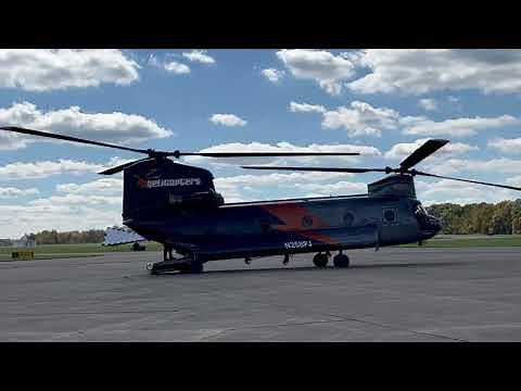 PJ Helicopters CH-47D Chinook N258PJ Start Up and Take Off