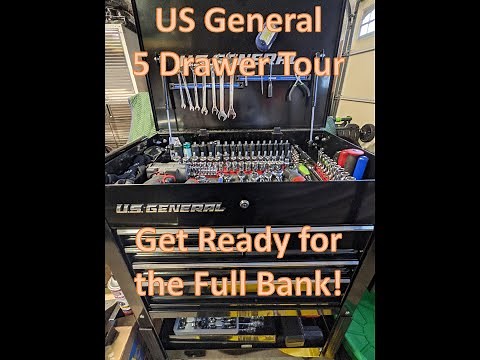 Harbor Freight US General 5 Drawer Cart Tour - Prepare for the Full Bank!
