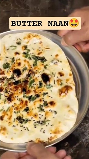 Butter Naan 🧈🔥 Soft & Fluffy Like Restaurant Style! 😍 #Shorts #ButterNaan #Foodie