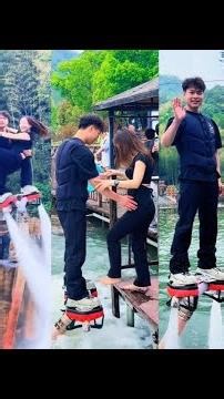 Flyboard ride is so romantic💃They enjoying fly on water!#flyboard #romantic #summer #extremesports