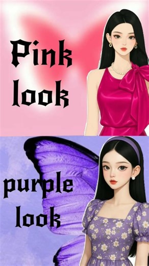 💖 Pink Look vs Purple Look 💜 | Which One Wins? 👀✨#shorts #shortsfeed #shortvideo #shortsviral #short