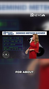 12News Meteorologist Ginger Jeffries talks about the best time to see the Geminid Meteor Shower over Arizona in December. | 12News