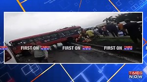 4.3K views · 16 reactions | Two buses collide with each other on the Mumbai-Goa highway. The incident resulted in serious injuries to the commuters and the driver. Around 15 people were injured in the accident and are currently receiving treatment at the nearby hospital. Times Now's Shivani Mishra shares the latest updates. #Mumbai #Goa #Bus #Accident | TIMES NOW | Facebook