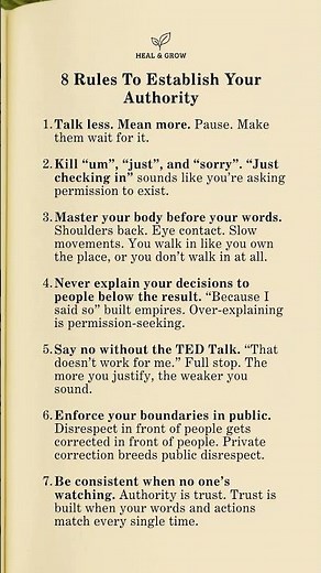 8 Rules To Establish Your Authority #healandgrow #authority #psychology #quotes #humanbehavior