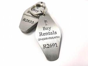 Custom Hotel Keychain, Laser Cut Stainless Steel Logo & Room Numbers - Etsy