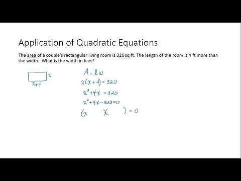 Example - Application of Quadratic Equations (Area of Rectangle)