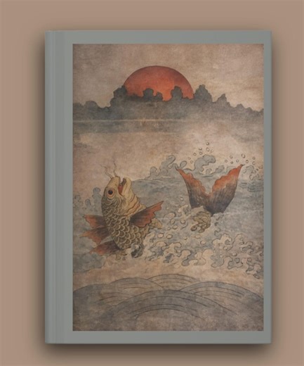 Antique Japanese Screen Fish Journal, Lao-tzu Quote Notebook, Transformation Writing Journal, Mindful Reflection Gift Idea - Etsy