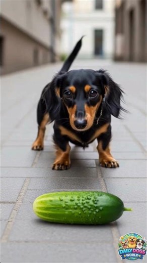 Dog scared of cucumber 😅 #shorts #funny
