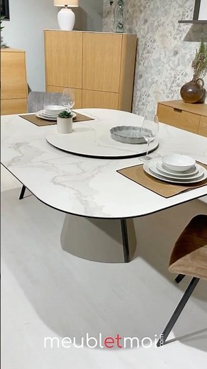 Table extensible TWIST - Surprenante avec son plateau de service rotatif en céramique ! #home