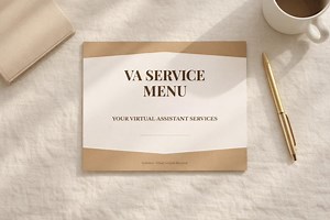 Virtual Assistant Service Menu Template for Beginners – Editable Canva Pricing & Packages | Professional VA Offer Template - Etsy