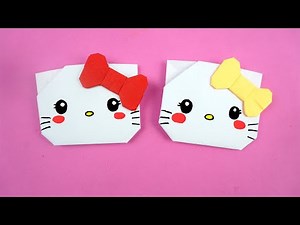 折り紙 ハローキティ / 可愛い ハローキティ 折り方 / 折り紙 簡単
