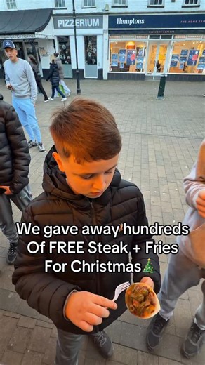 OnFries on Instagram: "The BIG CHRITMAS GIVEAWAY!! We did it!! Hundreds of free steak cones here given away! This winter the last guys let’s keep em going! #steak #fries #chritmas #freebie #free"