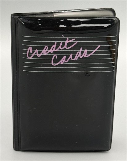 Vintage vinyl Credit Cards wallet business card totally 1980s retro original