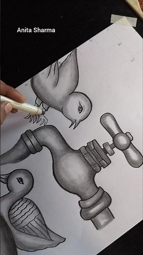 how to draw a water tap || easy drawing step by step #shorts