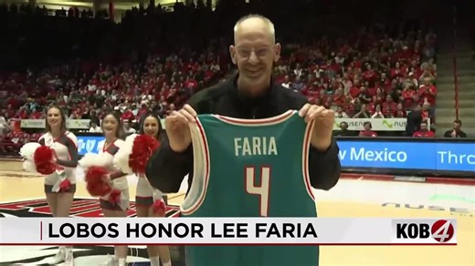 Longtime KOB 4 sports anchor Lee Faria honored at Lobos' final home game