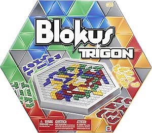 Mattel Games Blokus Trigon Board Game, Family Game for Kids and Adults, Use Strategy to Block Your Opponent, Easy to Learn
