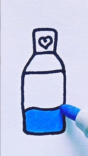 Drawing a bottle of milk easy to draw.