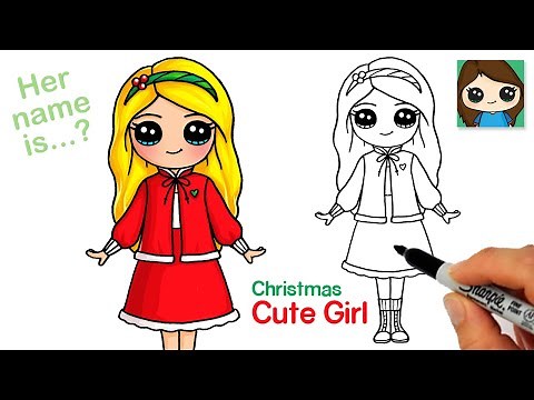 How to Draw a Cute Girl for Christmas🎄Happy Holidays!