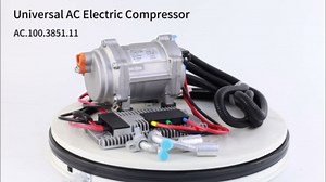 Universal 12V Automotive Electric Air Conditioner Compressor Kit, Replacement A/C Compressor with External Control Panel, with Extra Power Cord and 90 Dgree Fittings
