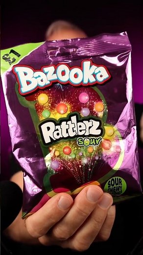 Trying weird candy ASMR: Bazooka Rattlerz Sour Chewy Candy #asmrcandy #candyasmr