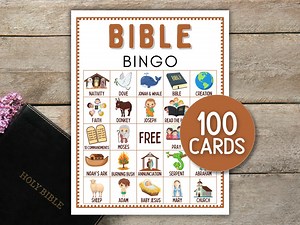 100 Bible Bingo Cards Printable, Bible Activity for Kids Sunday School Bible Bingo Ladies Design Church Activity Women Ministry Retreat Game - Etsy