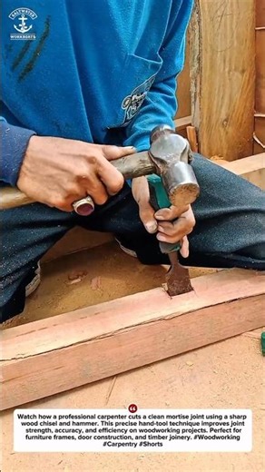 Pro Carpenter Mortise Chisel Technique | Fast & Clean Wood Joinery #Shorts