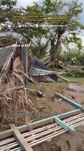 Massive Flash Flood Aftermath at School in Negros Occidental |Destruction Captured After Heavy Rains A devastating flash flood left a school campus in Isabela, Negros Occidental covered in mud, debris, and collapsed structures after days of intense rain. The video captures the ground-level destruction, showing damaged buildings, scattered materials, and the initial clearing efforts across the affected area. Severe weather conditions triggered sudden flooding that swept through the entire compoun